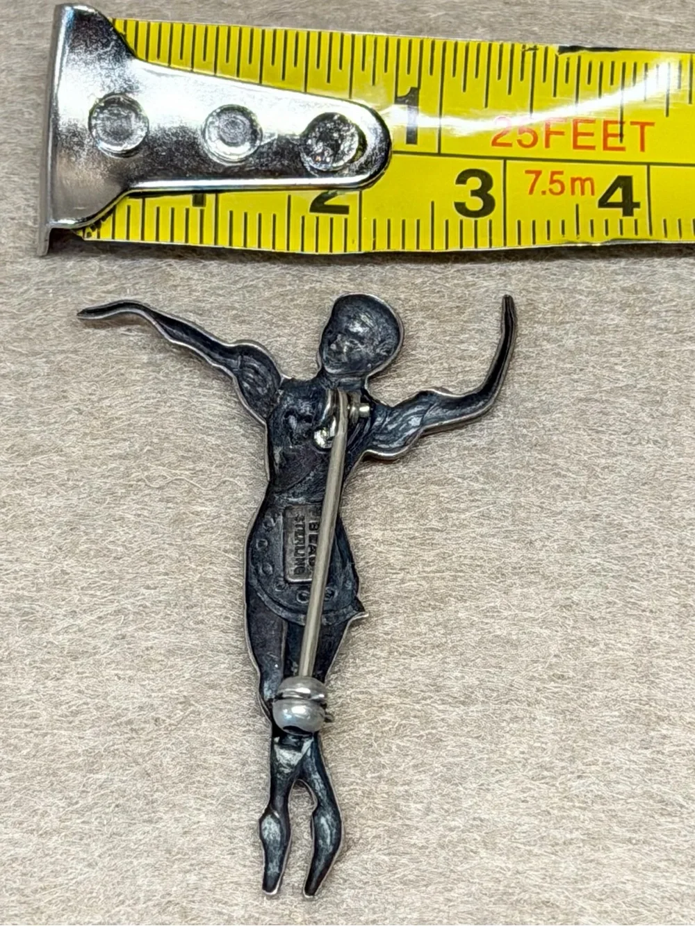 Vintage Beau Sterling Silver Male Ballet Dancer Pin Brooch Danseur Figural 925